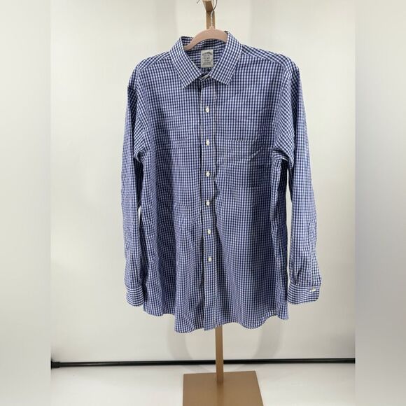Brooks Brothers Other - Brooke brothers regent blue gingham long sleeve button down 100% cotton 16.5/34